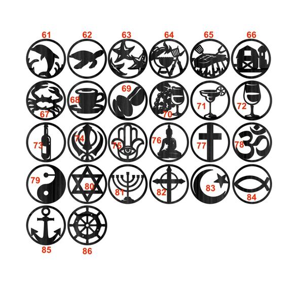 The Everything RECTANGLE Wood Sign 30 Sign Options 127 Different Icon Options - Picture 8 of 10